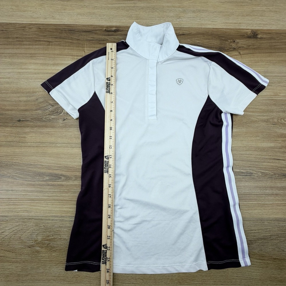 Ariat Pro Series Shirt Womens Small White Purple Equestrian Show Top Stretch - Picture 6 of 6
